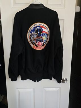 Vintage Black Fallen Heroes Commemorative Bomber Jacket - Men